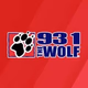 93.1 The Wolf - WPAW Logo