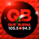 Que Buena 105.5/94.3 - KBUE Logo